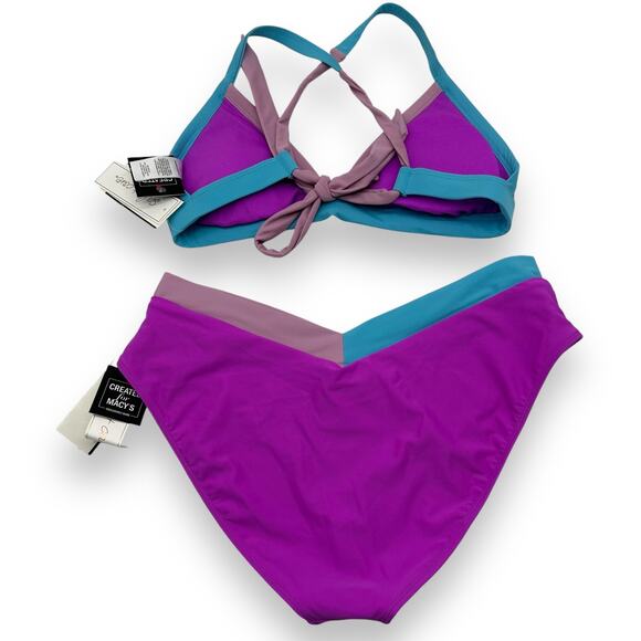 Salt + Cove Pink and Blue Bikini - Picture 5 of 12